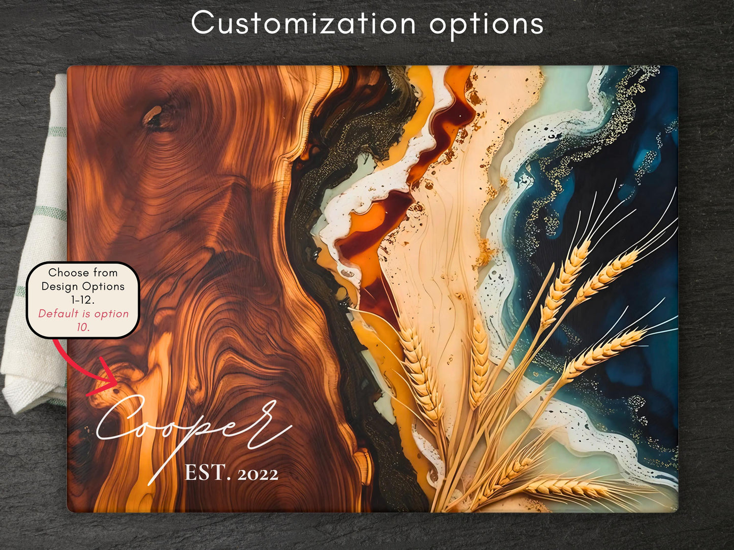 Personalized Glass Cutting Board, Custom Name & Date Wedding Or Anniversary Gift For Couples, Keepsake Kitchen Decor Chacuterie Serving Tray