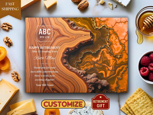 Personalized Retirement Cutting Board Gift, 25 Years Of Service Work Anniversary Charcuterie Board, Employee Recognition Appreciation Plaque